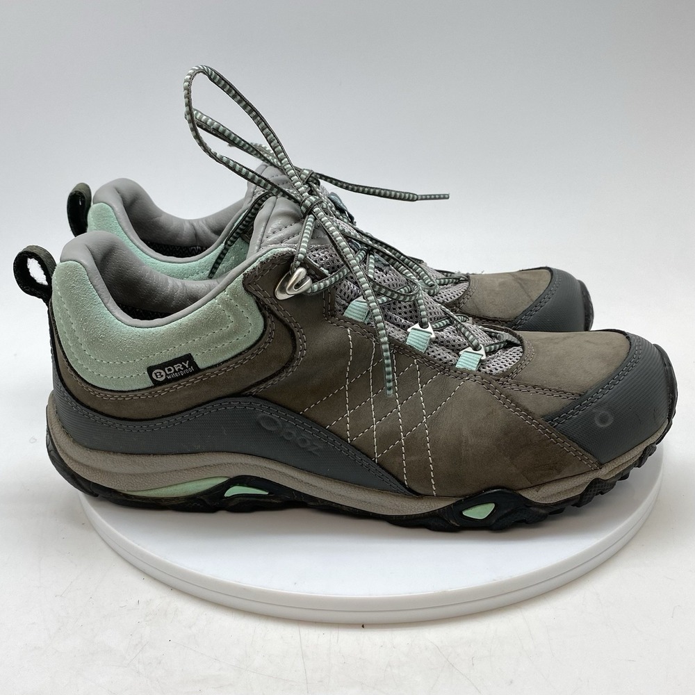 Oboz Shoes Womens 9.5 Sapphire Low Brown‎ Teal BDry Hiking Waterproof Boots